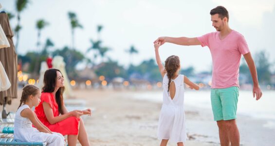 Young family on beach vacation